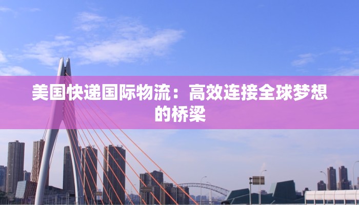 美国快递国际物流:高效连接全球梦想的桥梁 美国快递国际物流:高效连接全球梦想的桥梁